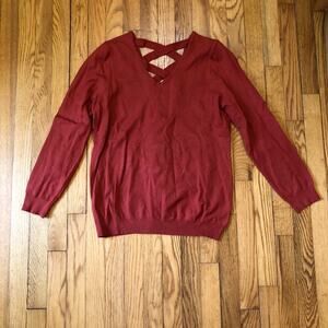 Love Ellie NWOT Women's Mia Back Cross Detail Burnt Orange Sweater Size L